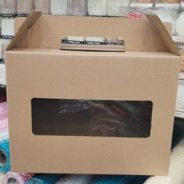 علب و وجبات كرتوني بنافذة شفاف بعدة مقاسات
